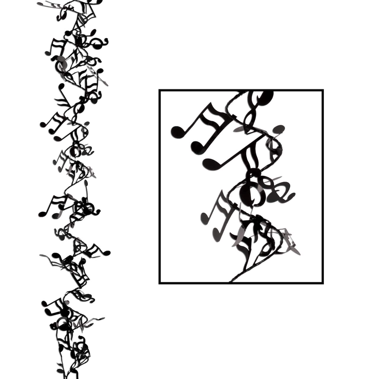 Beistle 25ft. Black Gleam 'N Flex Musical Notes Garlands, 2ct.